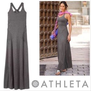 Athleta twist back maxi dress , gray, small